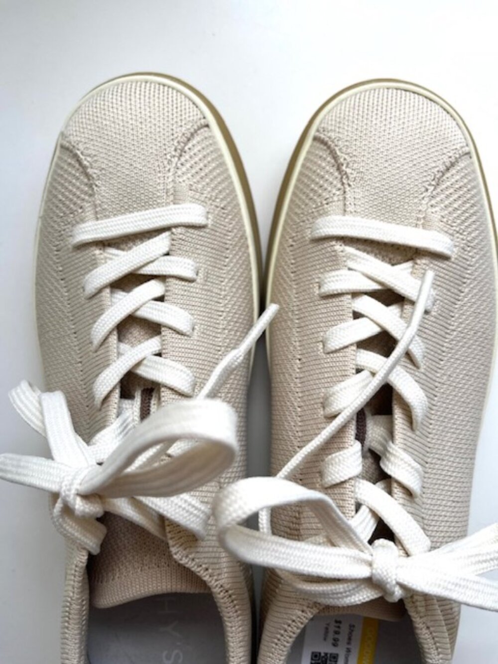 NWT Rothy's The Lace Up Sneakers in Biscuit | Women's Size 8 - Picture 4 of 8